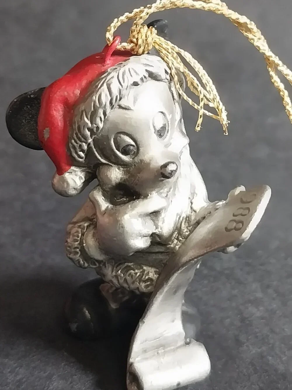 Disney 1988 Pewter Ornament Mickey Santa